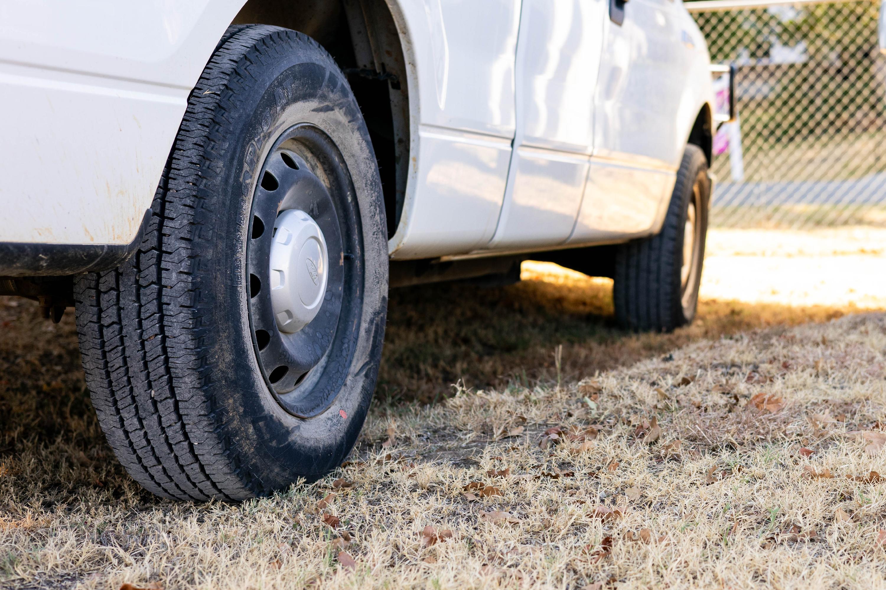 Car parked on grass
